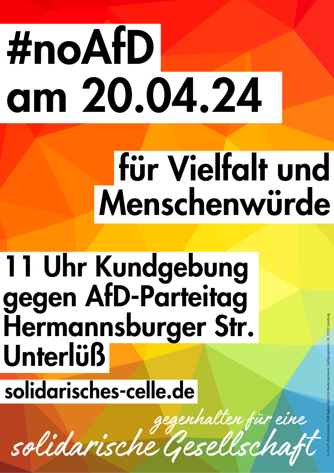 Plakat Solidarisches Celle LPT Unterluess